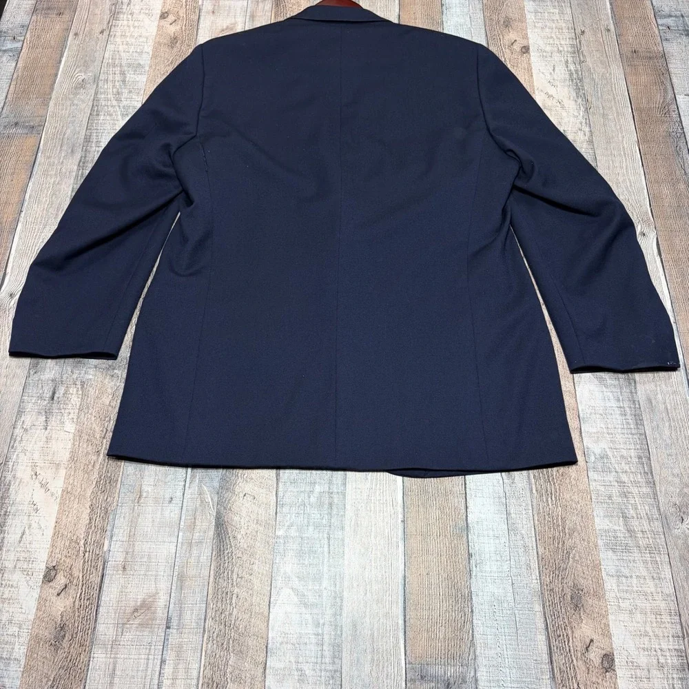 VTG Polo Ralph Lauren Blazer Mens 44R Navy Blue 100% Wool Gold Button Italy